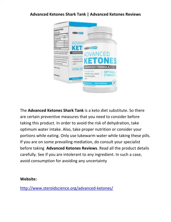 Advanced Ketones Shark Tank | Advanced Ketones Reviews