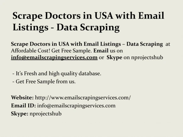 scrape doctors in usa with email listings data scraping