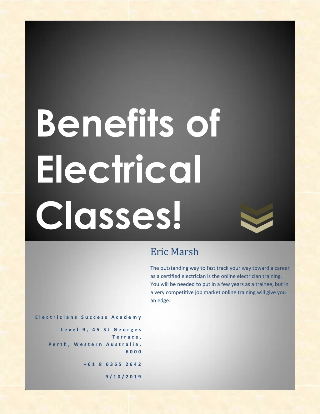 benefits of electrical classes