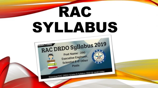 RAC Syllabus 2019 PDF Download for Scientist B Exam Pattern Here