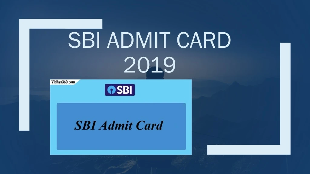 sbi admit card 2019