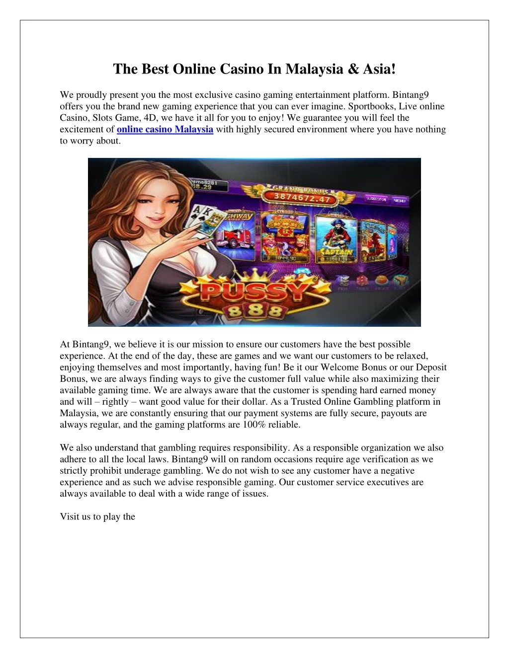 the best online casino in malaysia asia