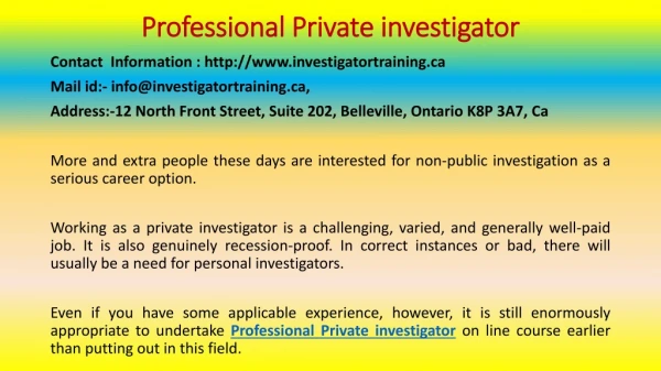 These Ways to Succeed at Private investigator online course
