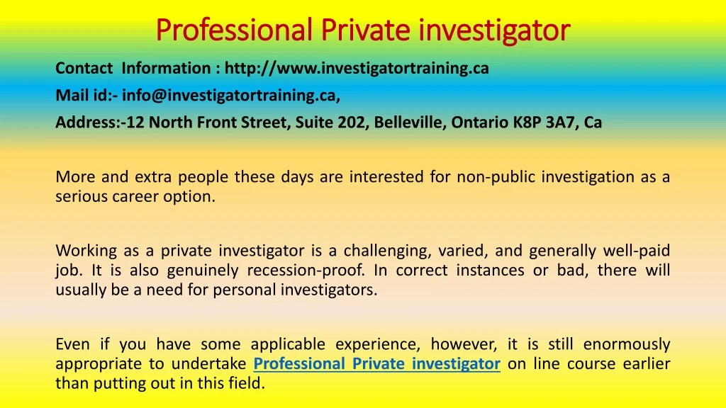 professional private investigator