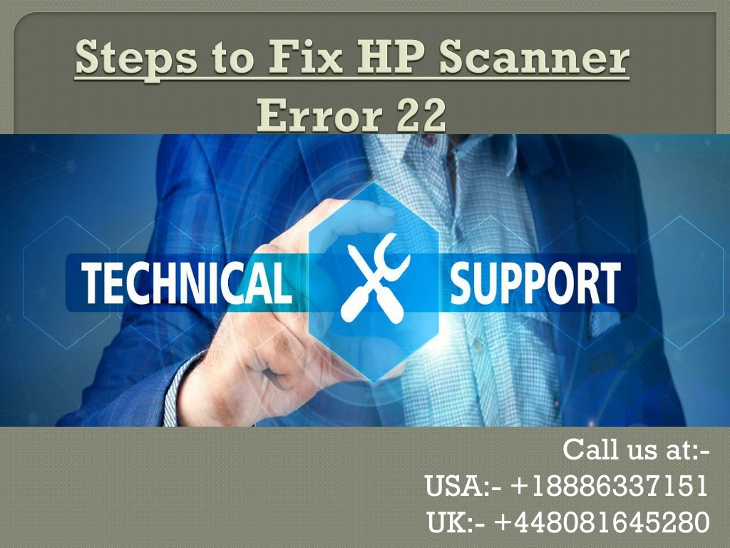 steps to fix hp scanner error 22