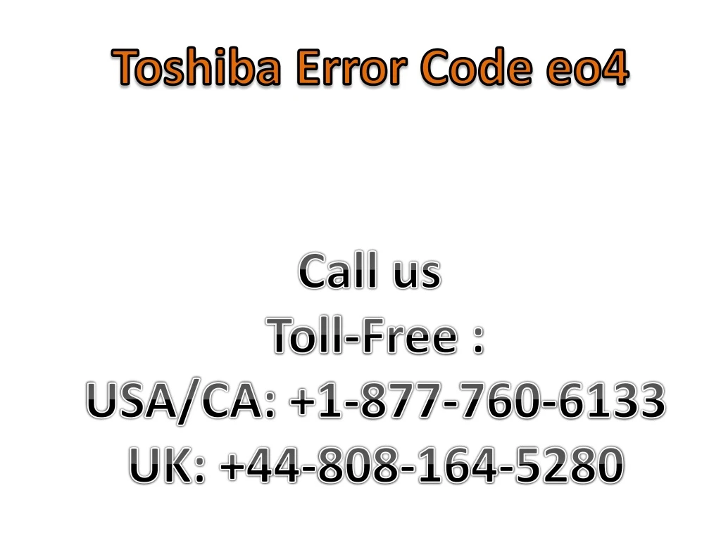 toshiba error code eo4