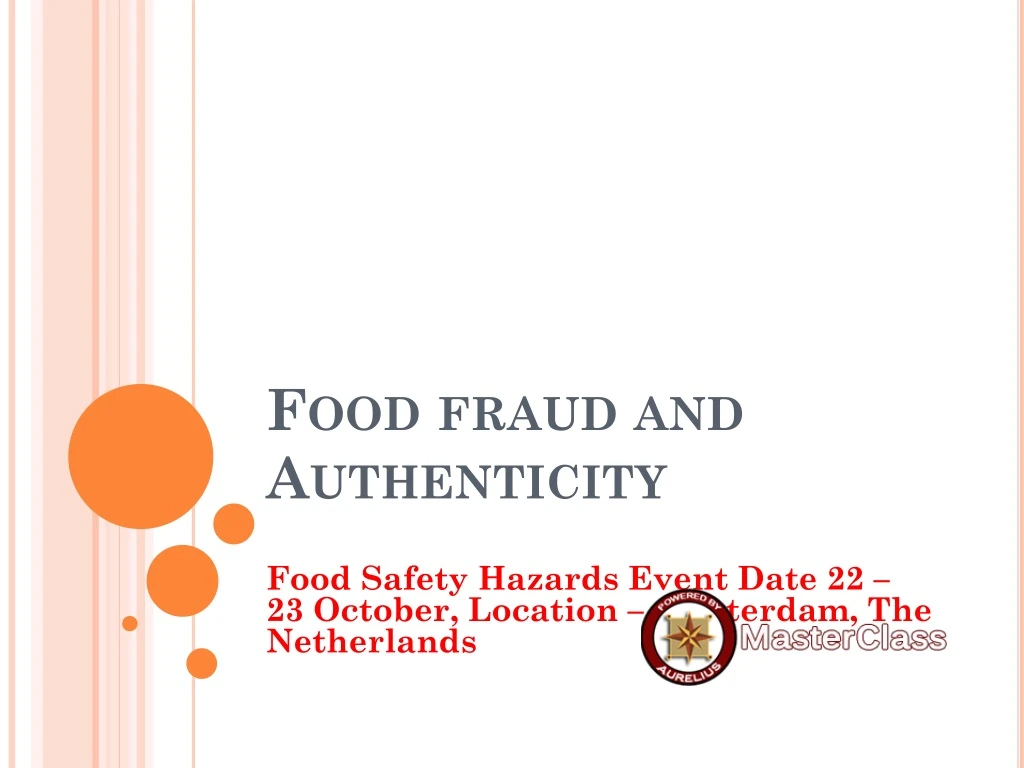 food fraud and authenticity