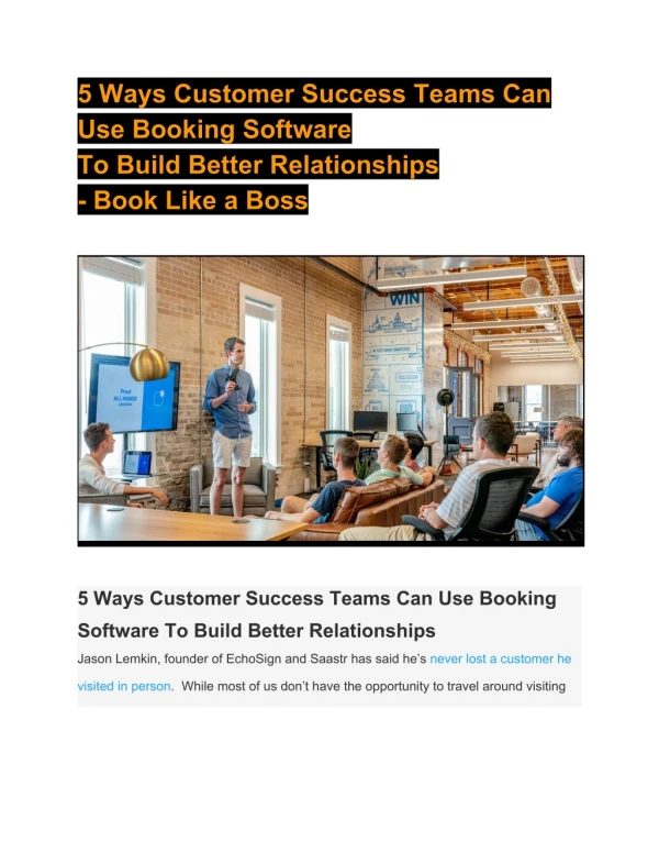 5 Ways Customer Success Teams Can Use Booking Software To Build Better Relationships - Book Like a Boss