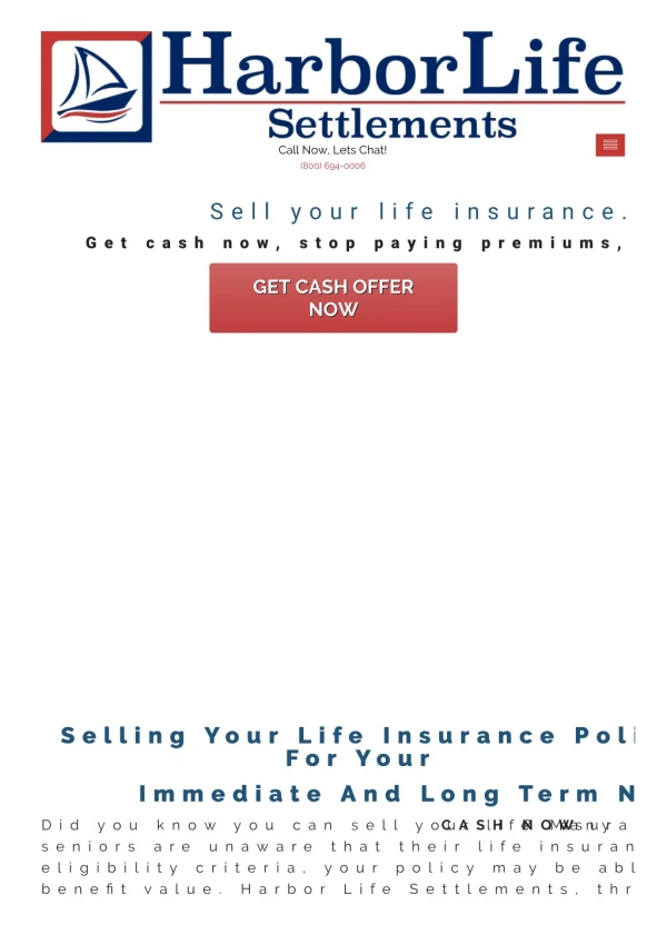 Selling A life Insurance policy For Cash
