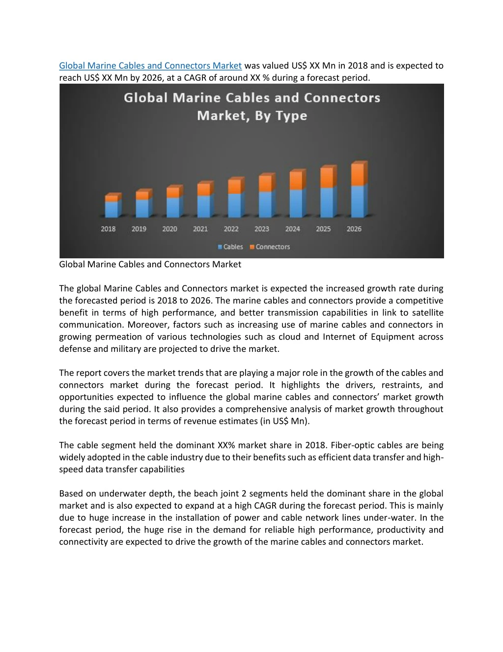 global marine cables and connectors market