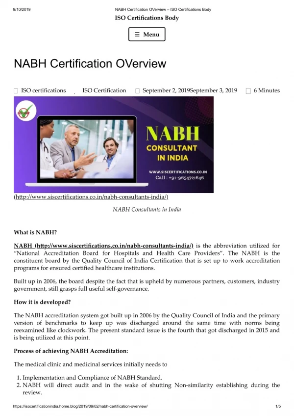 What is NABH Certification: Overview