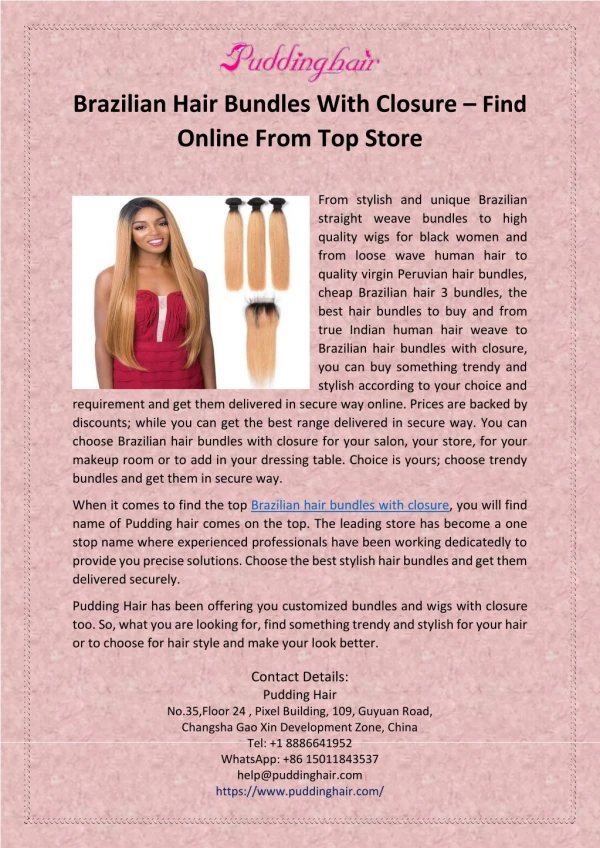 Brazilian Hair Bundles With Closure – Find Online From Top Store