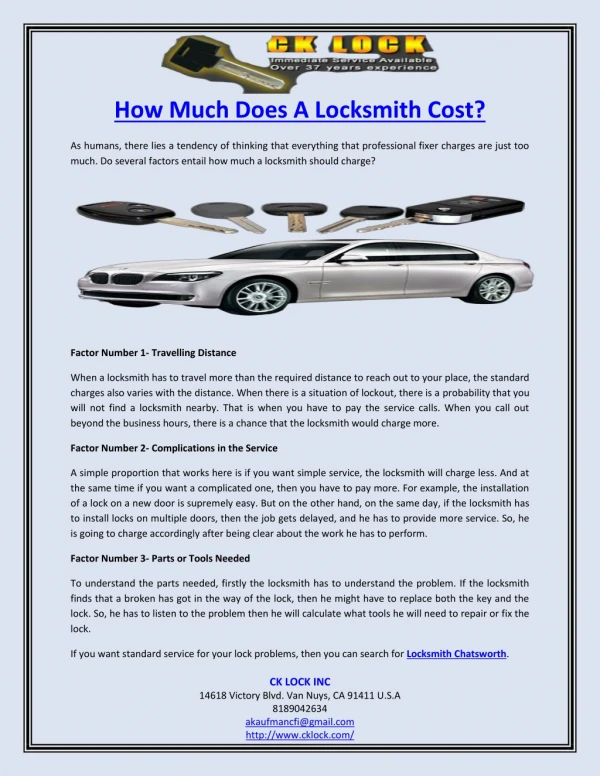 How Much Does A Locksmith Cost?