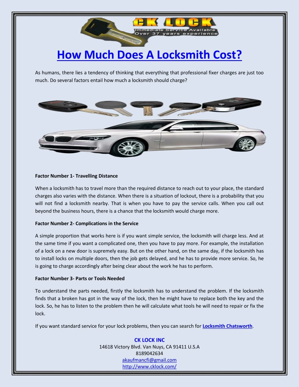 how much does a locksmith cost