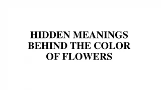 meanings of flowers