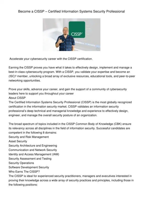 cissp syllabus