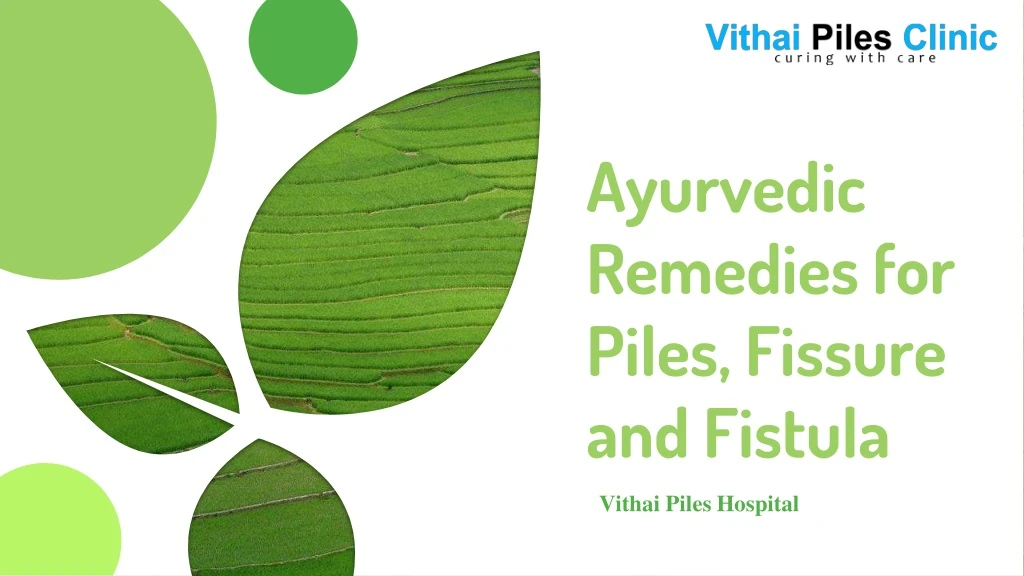 ayurvedic remedies for piles fissure and fistula