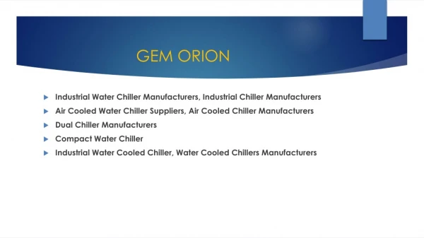 Chiller Manufacturers in India
