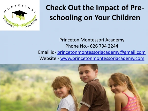 Check Out the Impact of Pre-schooling on Your Children