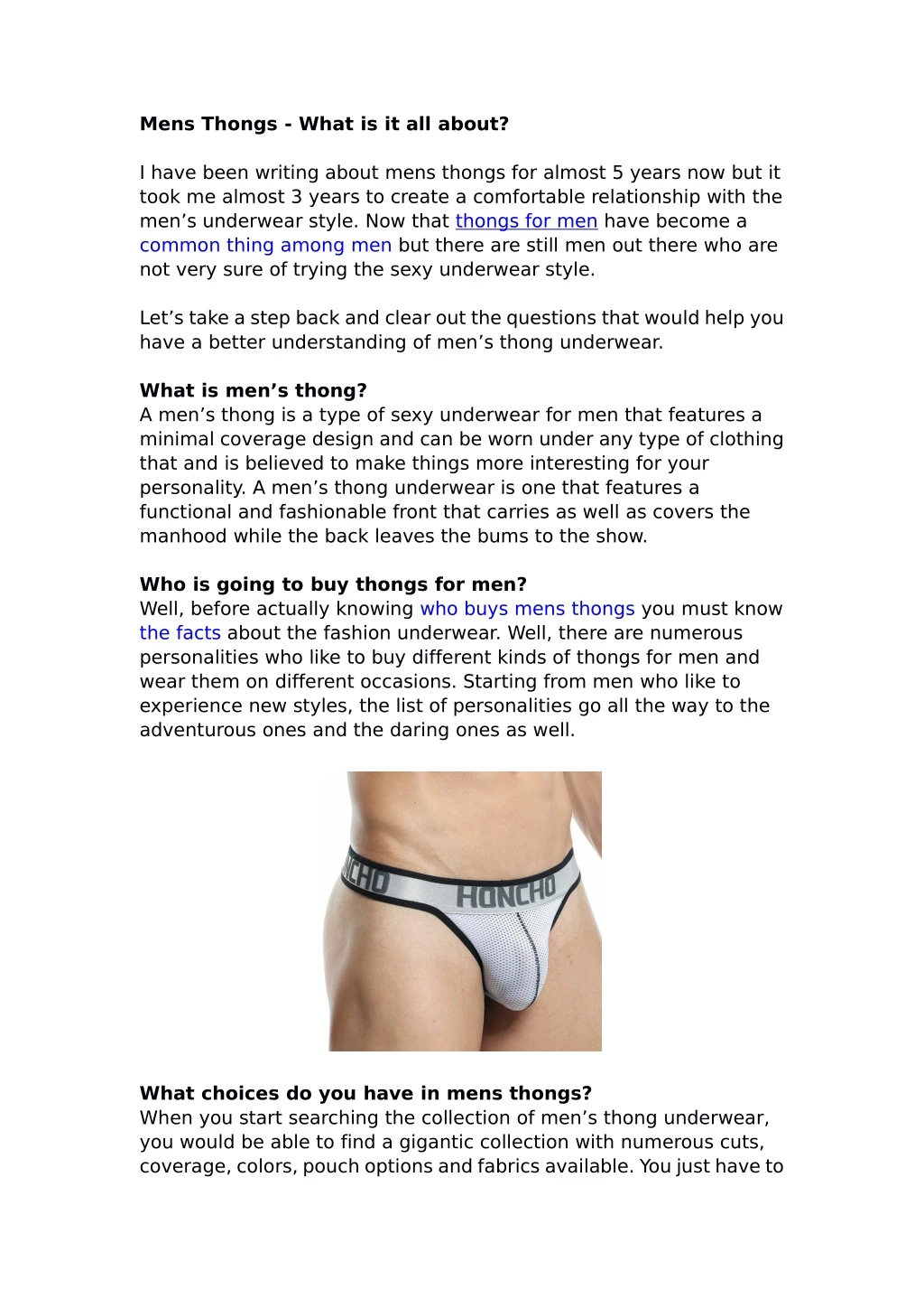 mens thongs what is it all about