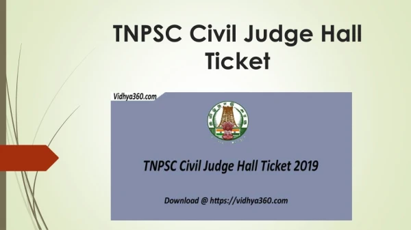 TNPSC Civil Judge Hall Ticket 2019 tnpsc.gov.in Civil Judge Admit Card