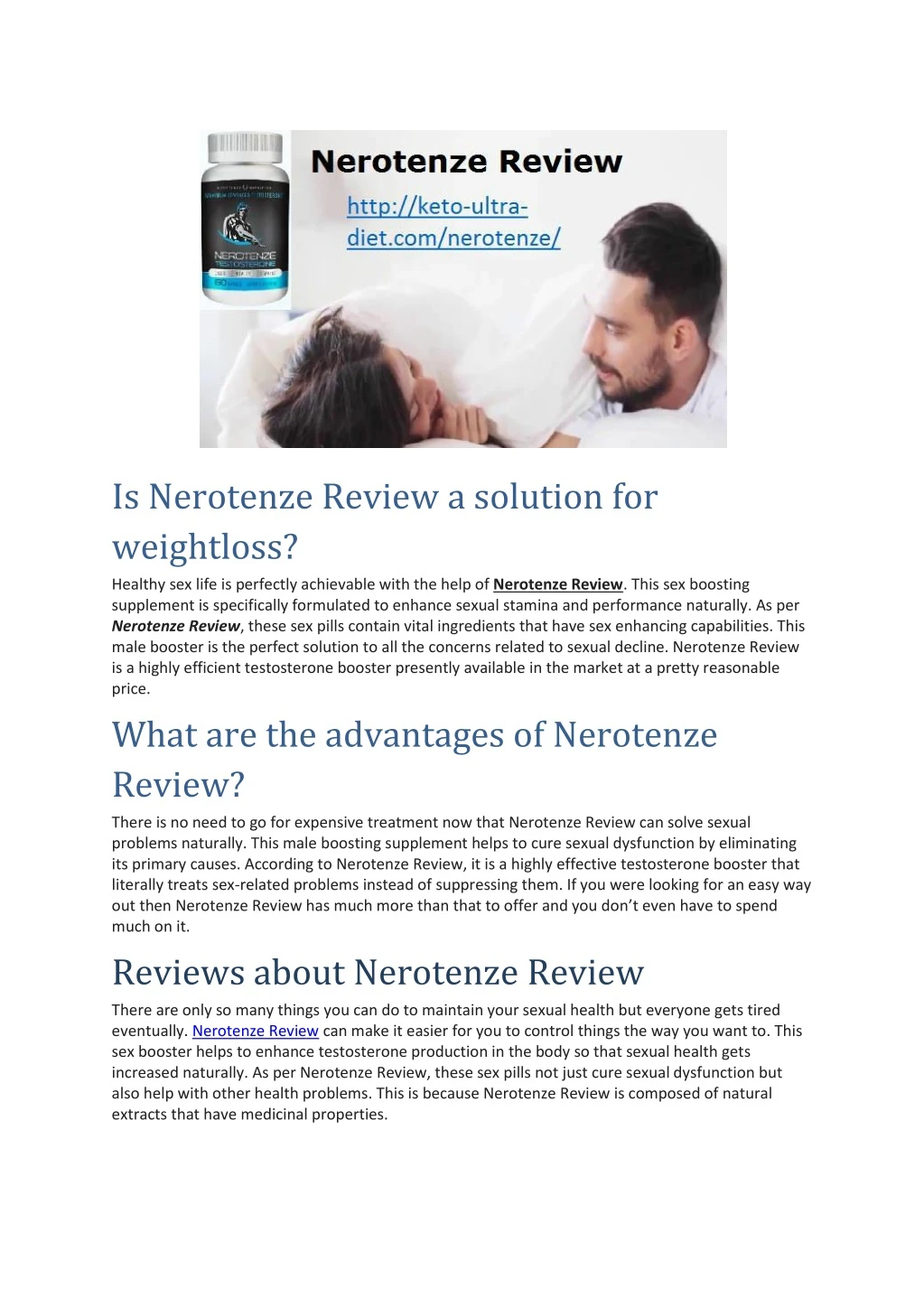 is nerotenze review a solution for weightloss
