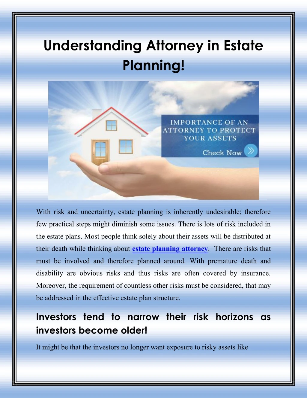 understanding attorney in estate planning