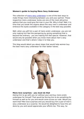 Womens guide to buying mens sexy underwear