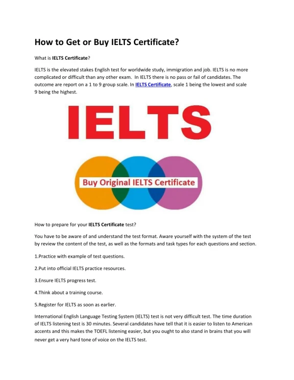 How to Get IELTS Certificate?