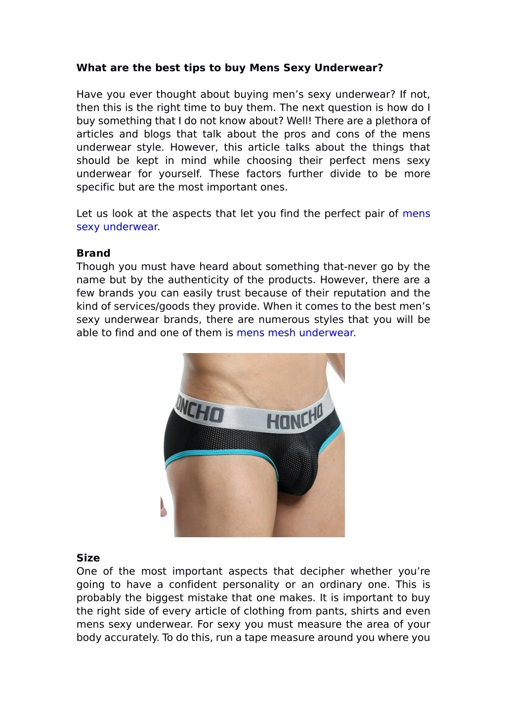 what are the best tips to buy mens sexy underwear