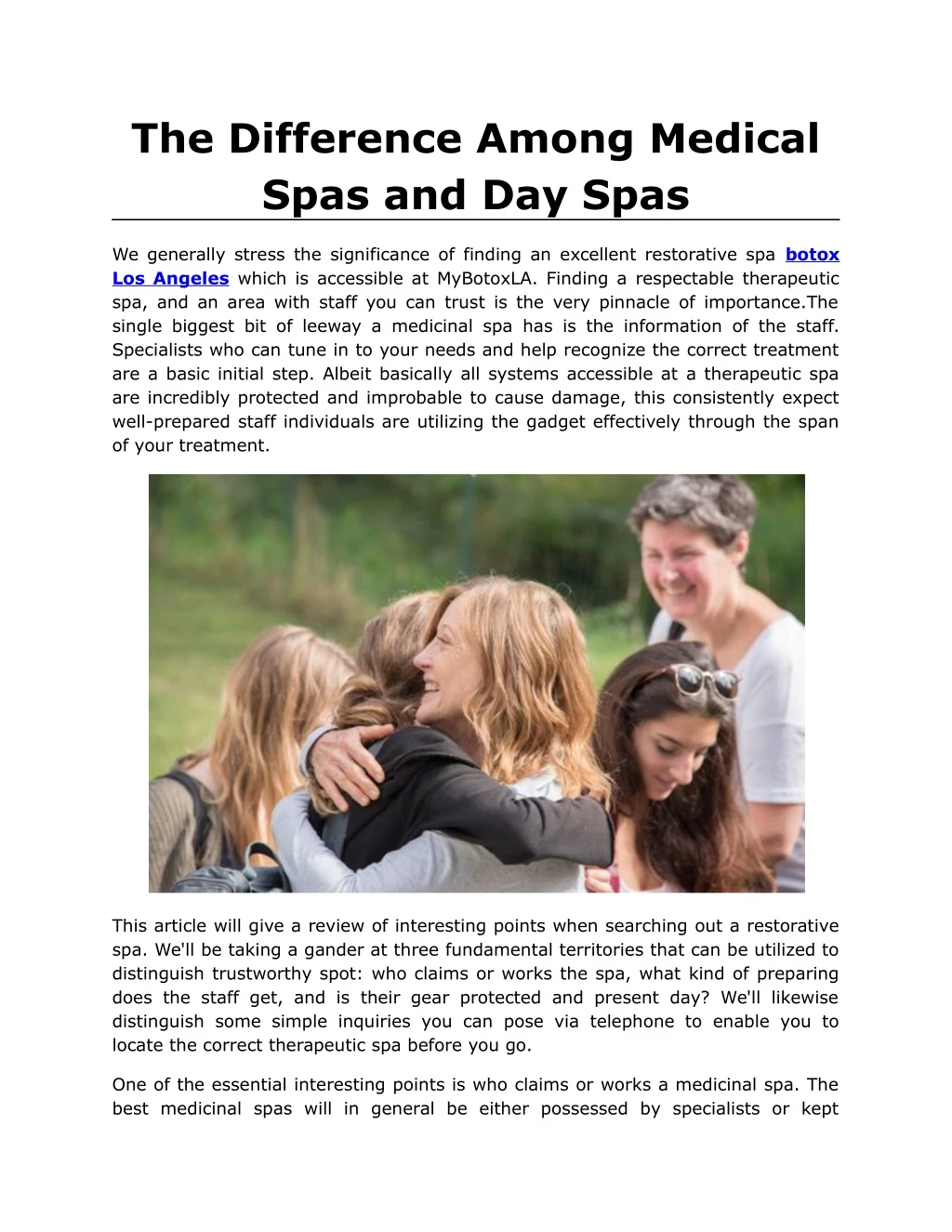 the difference among medical spas and day spas