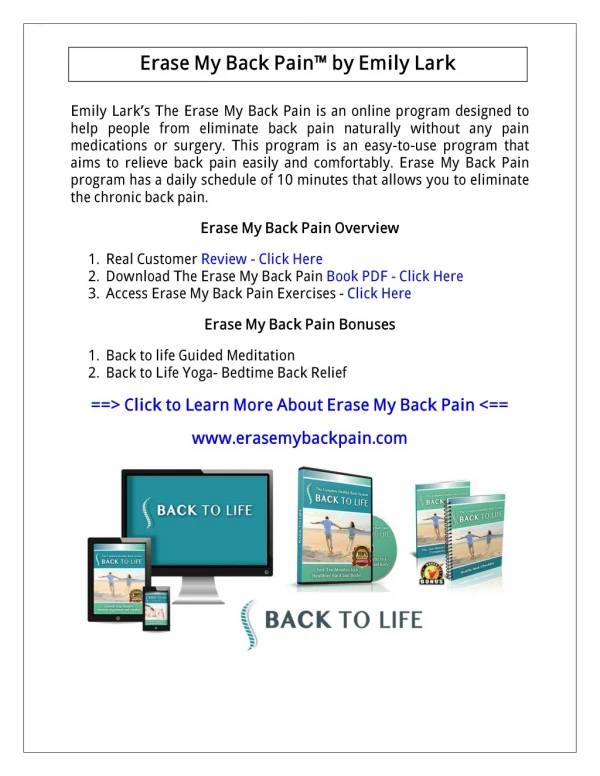 Emily Lark: Erase My Back Pain PDF Free Download