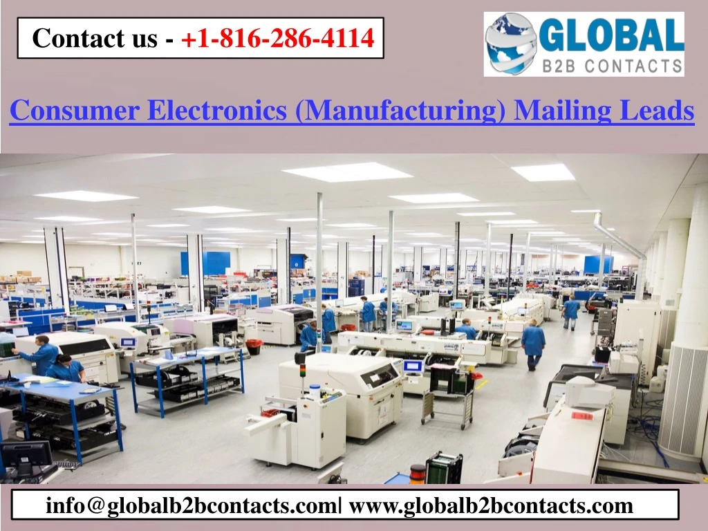 consumer electronics manufacturing mailing leads