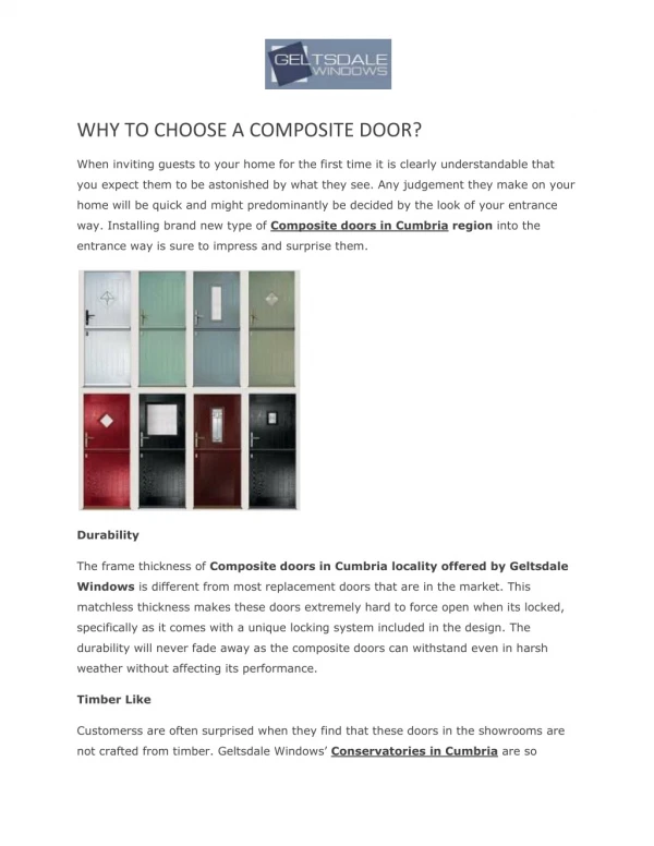 WHY TO CHOOSE A COMPOSITE DOOR?