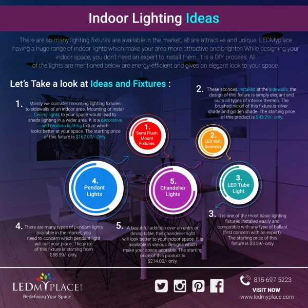 Light Up Your Indoor Ambience With LED Indoor Lighting