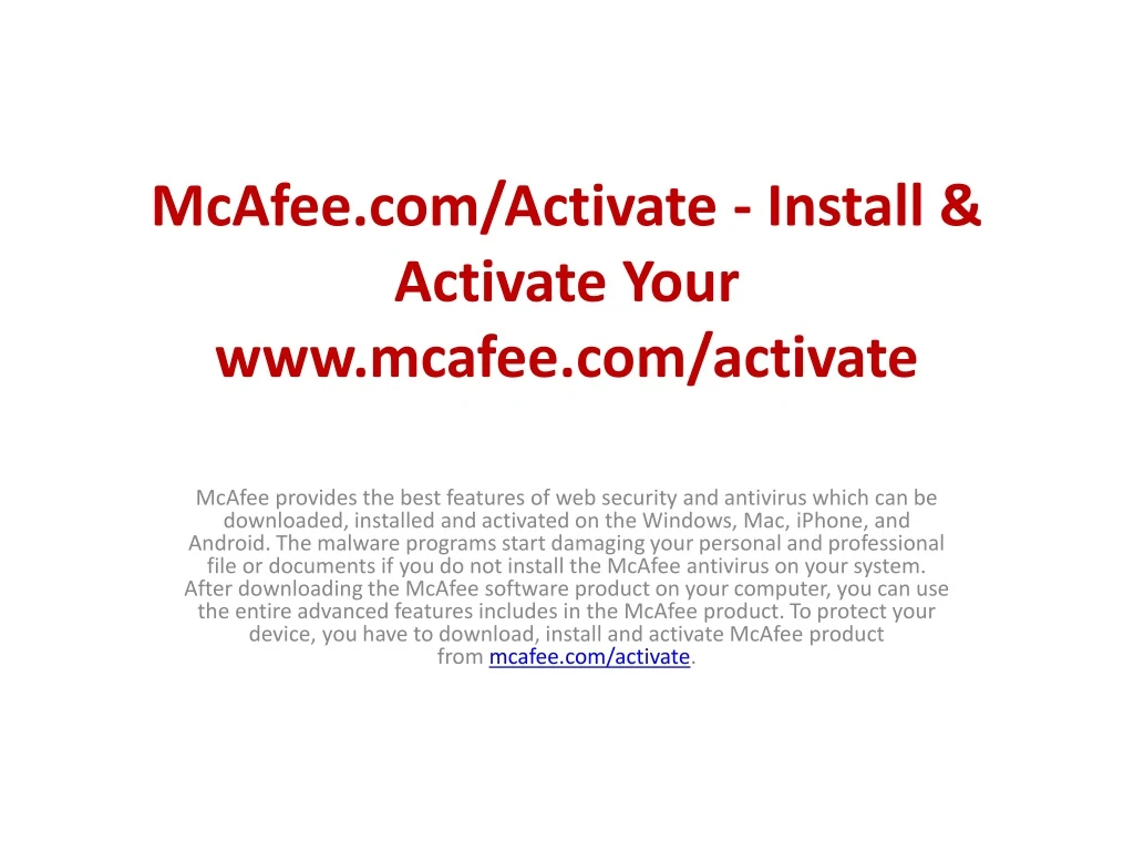 mcafee com activate install activate your www mcafee com activate