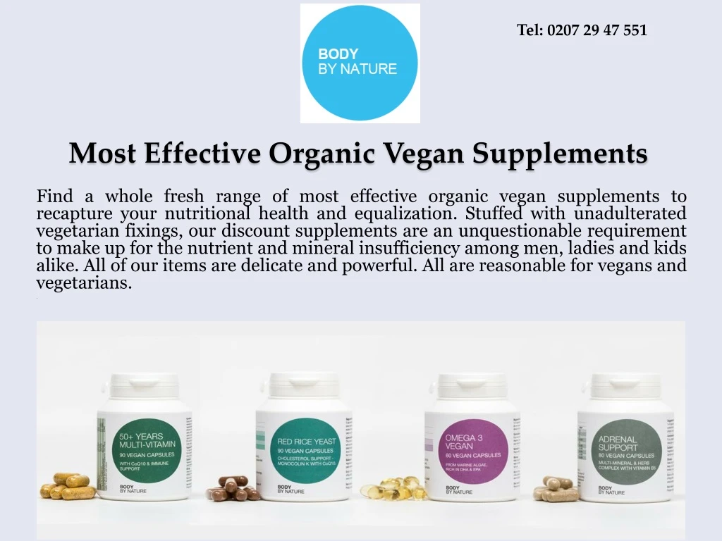 most effective organic vegan supplements