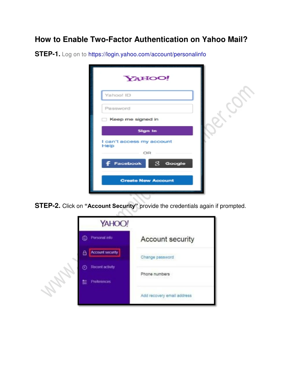 how to enable two factor authentication on yahoo