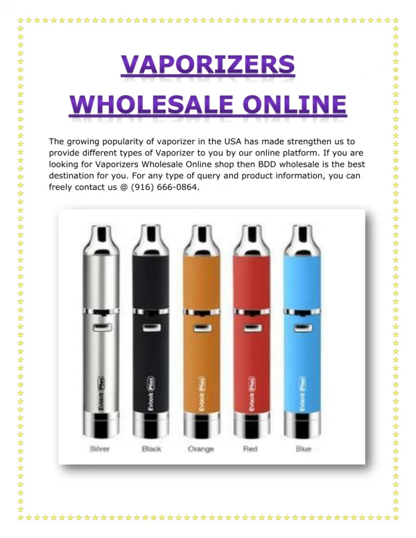 Vaporizers Wholesale Online