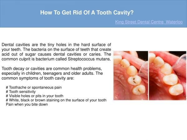 How To Get Rid Of A Tooth Cavity?