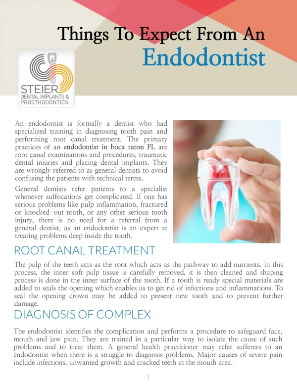 Things To Expect From An Endodontist