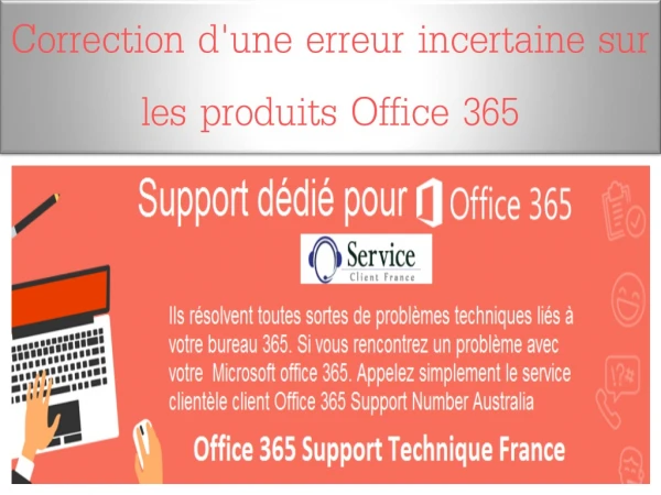 Correction d'une erreur incertaine sur les produits Office 365