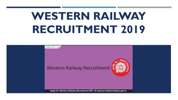 Western Railway Recruitment 2019 | RRC WR GDCE Sr. Clerk-Typist Jobs