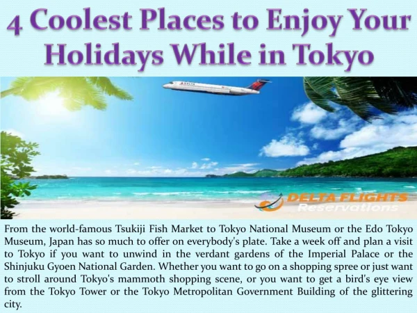 4 Coolest Places to Enjoy Your Holidays While in Tokyo