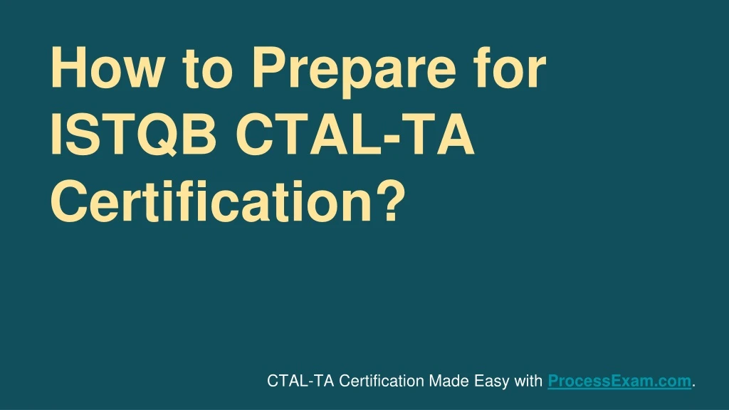 how to prepare for istqb ctal ta certification