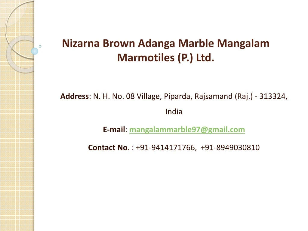 nizarna brown adanga marble mangalam marmotiles p ltd