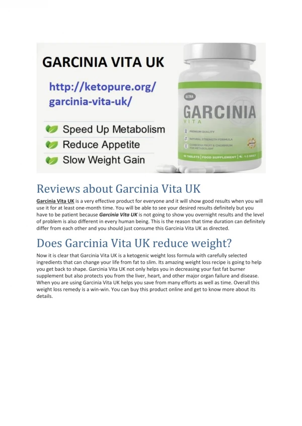 Garcinia Vita UK