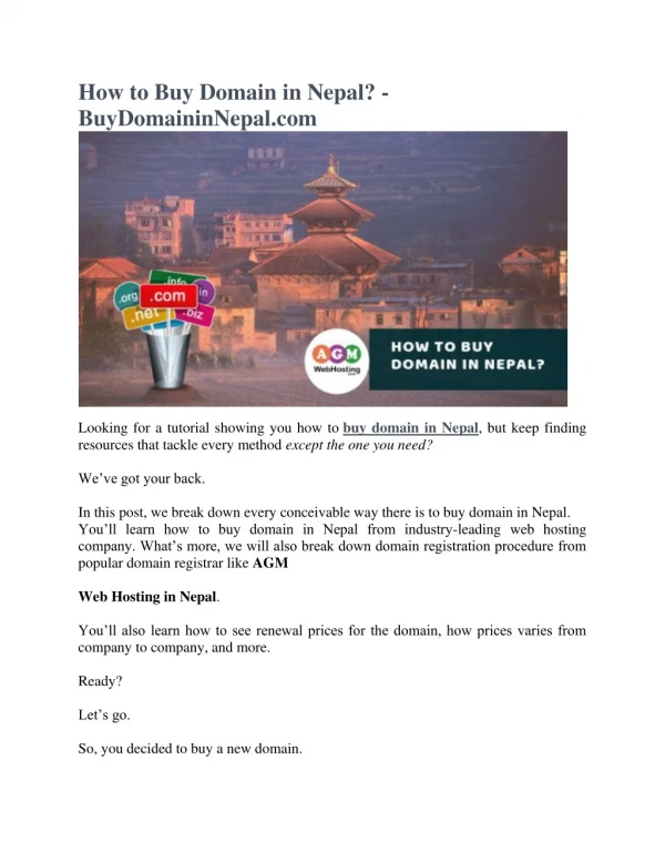 How to Buy Domain in Nepal? - BuyDomaininNepal.com