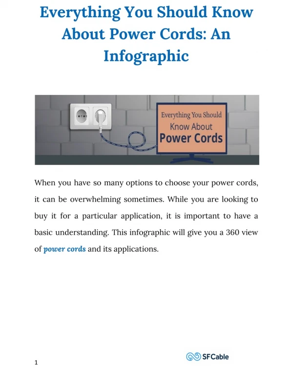 Everything You Should Know About Power Cords: An Infographic
