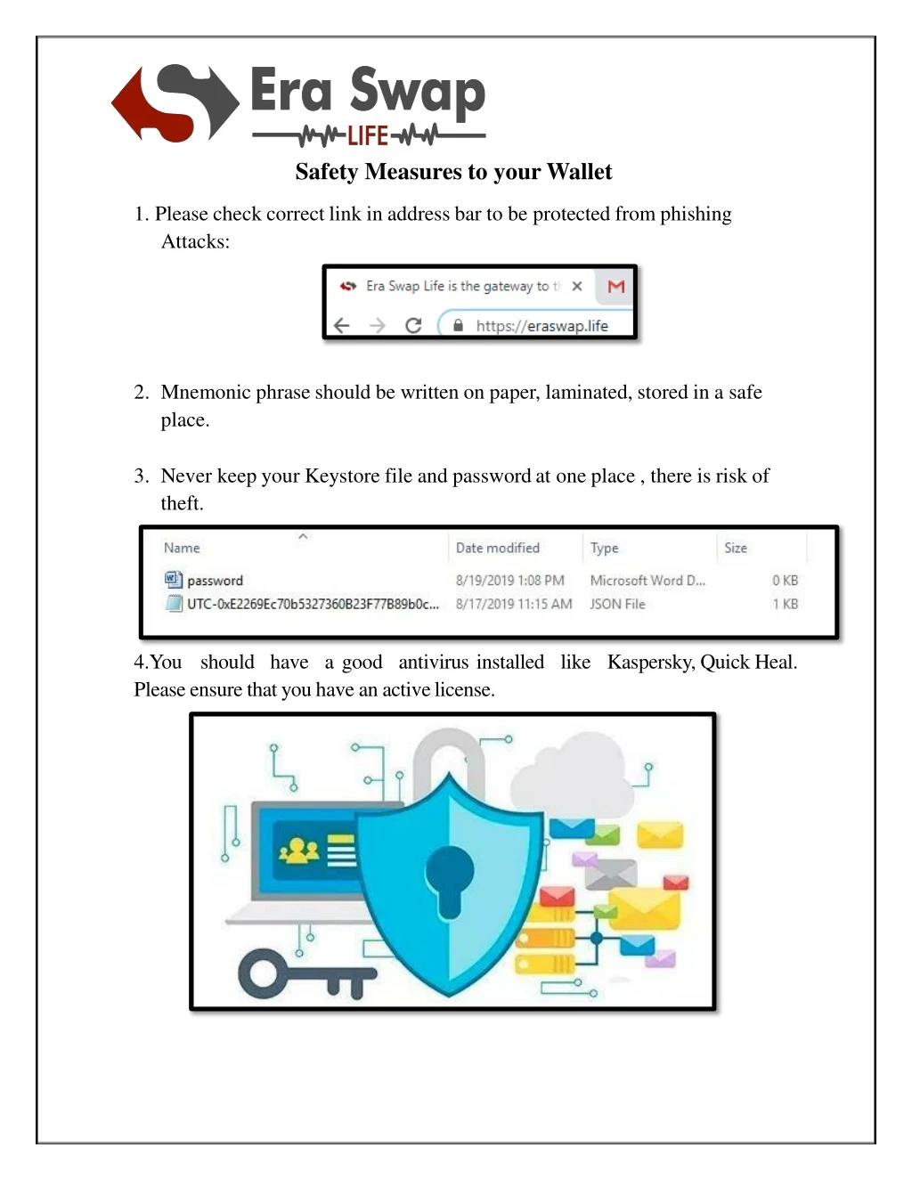 safety measures to your wallet 1 please check